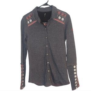 Alp-N-Rock Fair Isle  Embroidered L/S Shirt Size S Made in USA Unisex